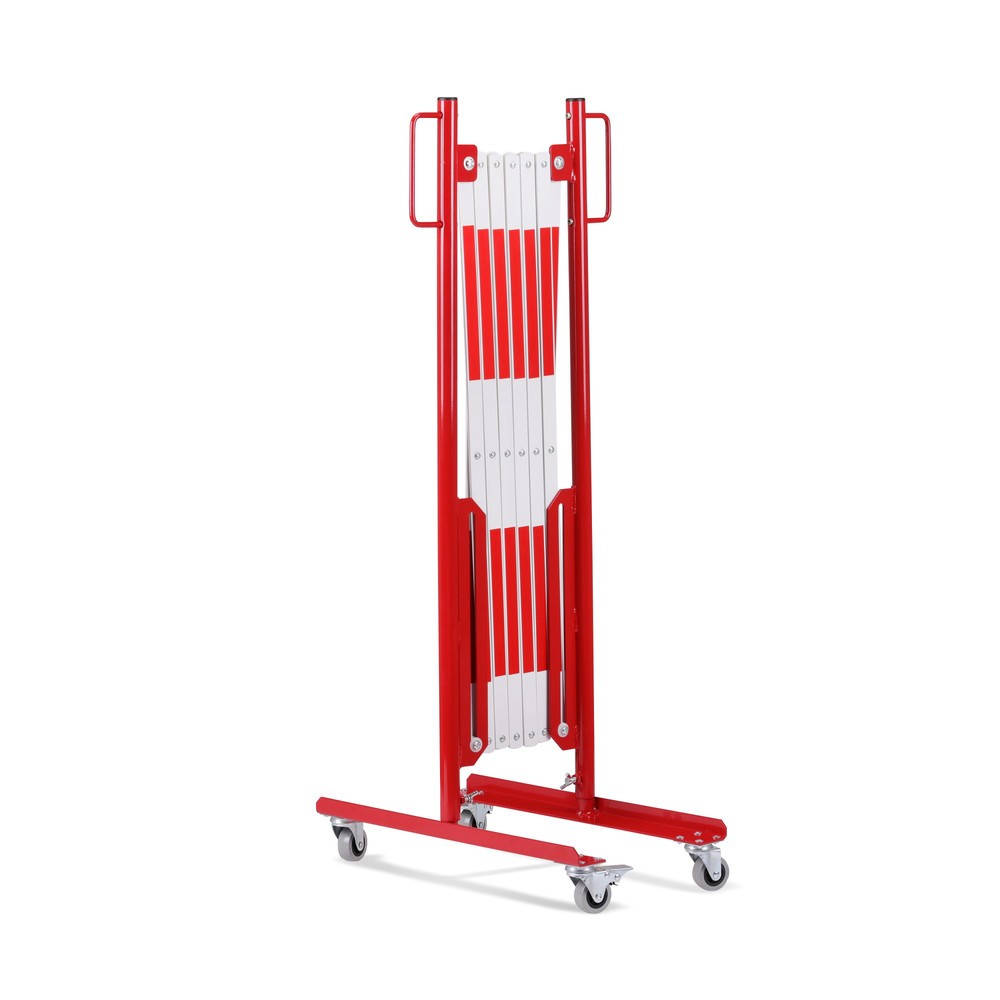 Produktabbildung Nr. 4: dancop Scherengitter, Rollen beidseitig, Breite 3.600 mm, rot/weiß