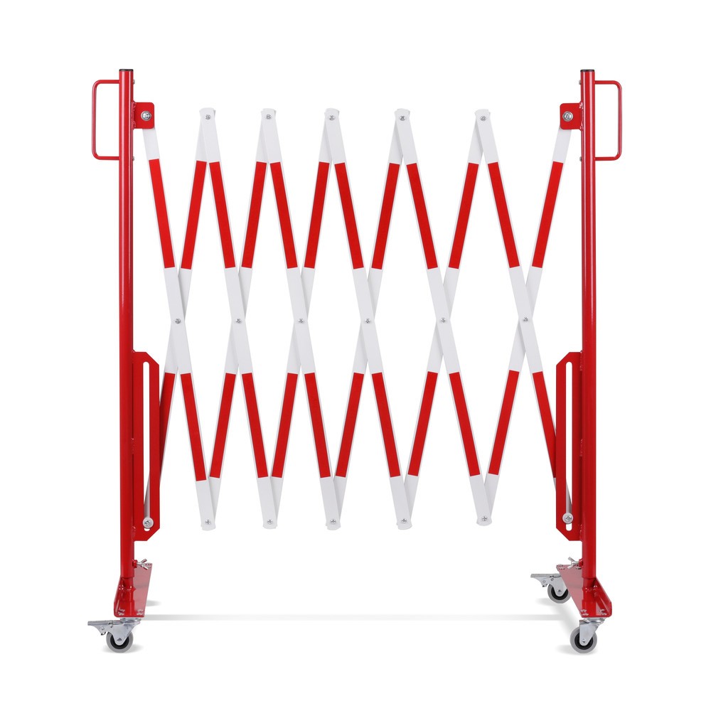 Produktabbildung Nr. 5: dancop Scherengitter, Rollen beidseitig, Breite 3.600 mm, rot/weiß