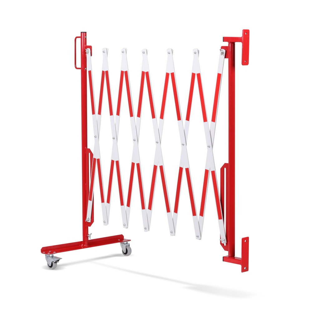 Produktabbildung Nr. 6: dancop Scherengitter, Rollen einseitig, Wandmontage, Breite 3.600 mm, rot/weiß