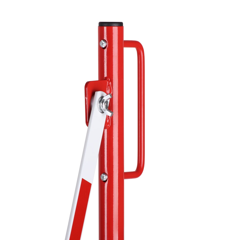 dancop Scherengitter, Standfuß beidseitig, Breite 3.600 mm, rot/weiß Produktabbildung Nr. 9: dancop Scherengitter, Standfuß beidseitig, Breite 3.600 mm, rot/weiß