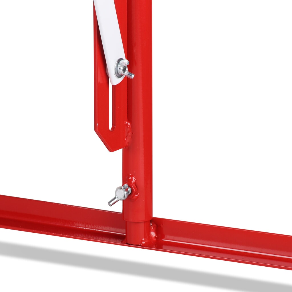 dancop Scherengitter, Standfuß beidseitig, Breite 3.600 mm, rot/weiß Produktabbildung Nr. 10: dancop Scherengitter, Standfuß beidseitig, Breite 3.600 mm, rot/weiß