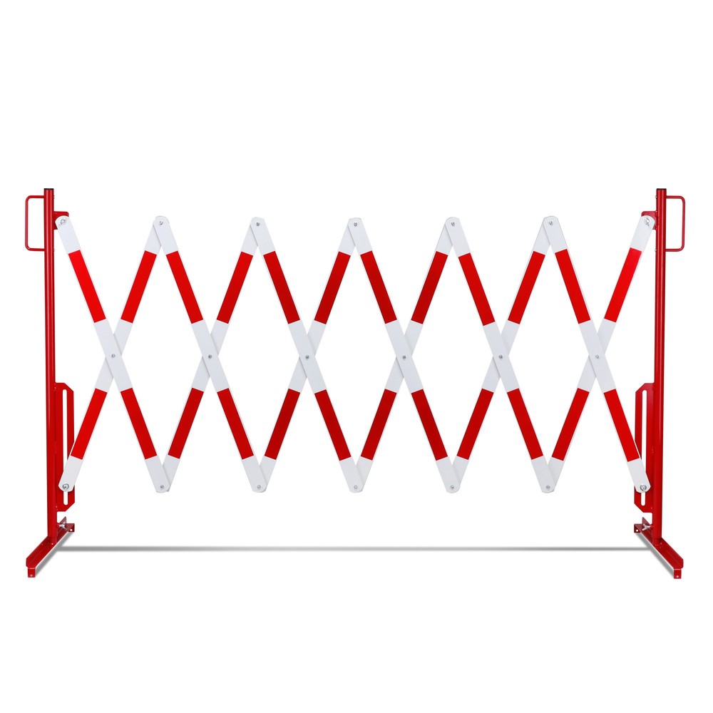 Produktabbildung Nr. 10: dancop Scherengitter, Standfuß beidseitig, Breite 4.000 mm, rot/weiß