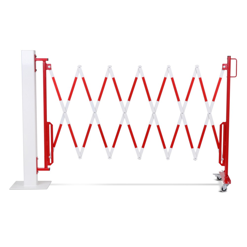 Produktabbildung Nr. 11: dancop Scherengitter, Rollen einseitig, Wandmontage, Breite 3.600 mm, rot/weiß