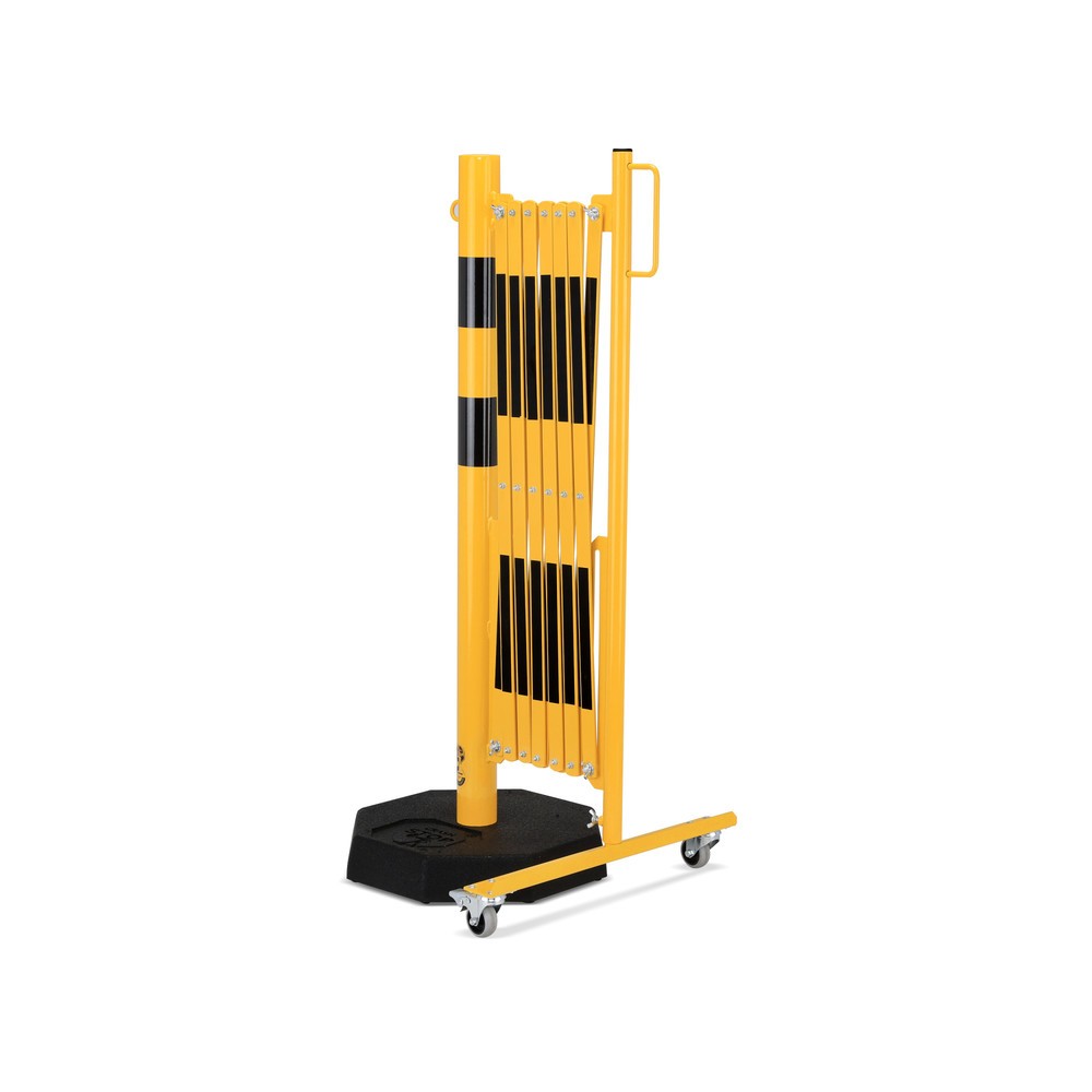 Produktabbildung Nr. 2: dancop Scherengitter, 1 Rollenfuß, 1 Standpfosten, Breite 3.600 mm, gelb/schwarz
