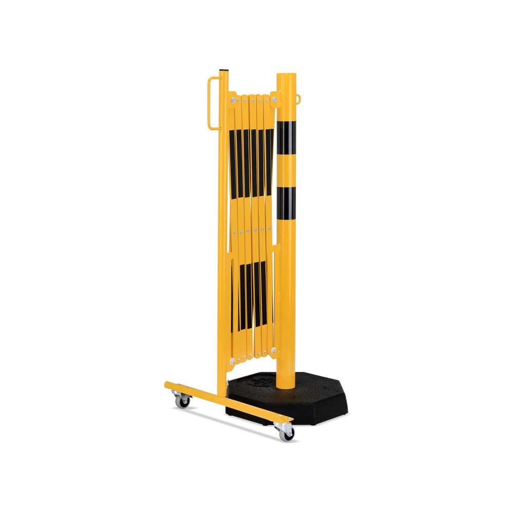 Produktabbildung Nr. 4: dancop Scherengitter, 1 Rollenfuß, 1 Standpfosten, Breite 3.600 mm, gelb/schwarz
