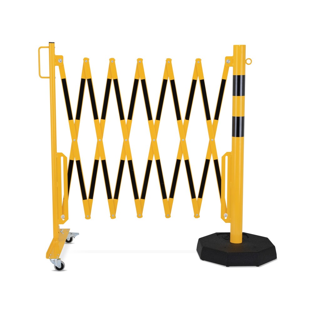 Produktabbildung Nr. 5: dancop Scherengitter, 1 Rollenfuß, 1 Standpfosten, Breite 3.600 mm, gelb/schwarz