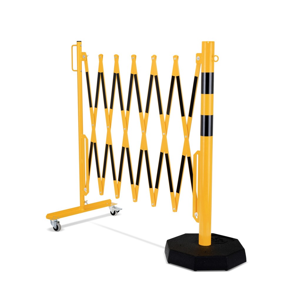 Produktabbildung Nr. 6: dancop Scherengitter, 1 Rollenfuß, 1 Standpfosten, Breite 3.600 mm, gelb/schwarz