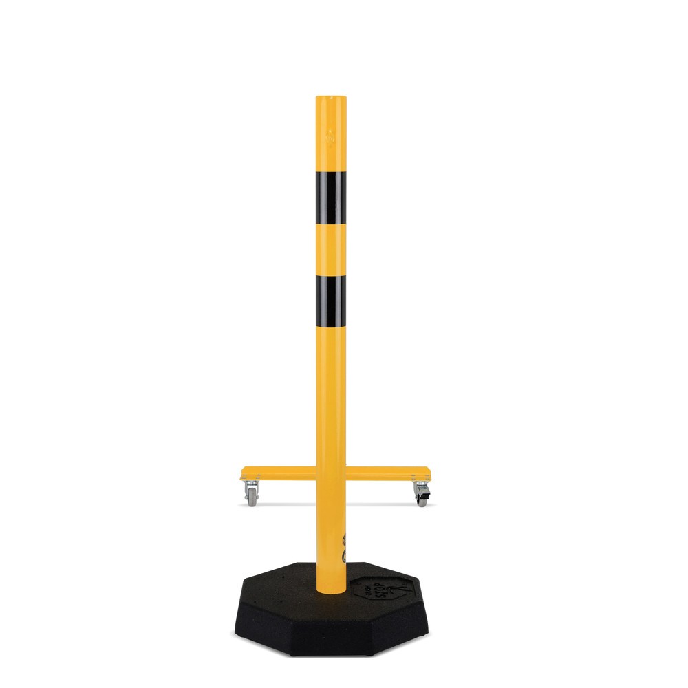 Produktabbildung Nr. 7: dancop Scherengitter, 1 Rollenfuß, 1 Standpfosten, Breite 3.600 mm, gelb/schwarz