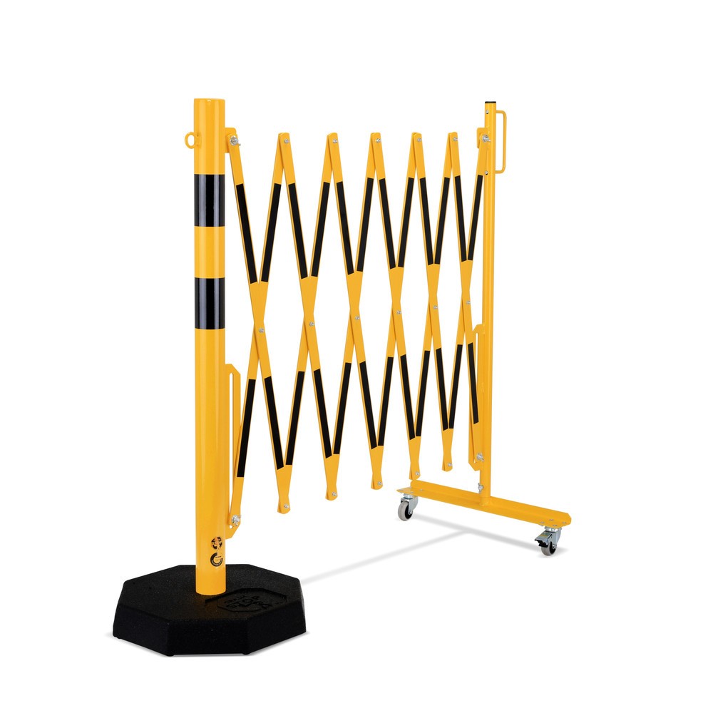 Produktabbildung Nr. 8: dancop Scherengitter, 1 Rollenfuß, 1 Standpfosten, Breite 3.600 mm, gelb/schwarz