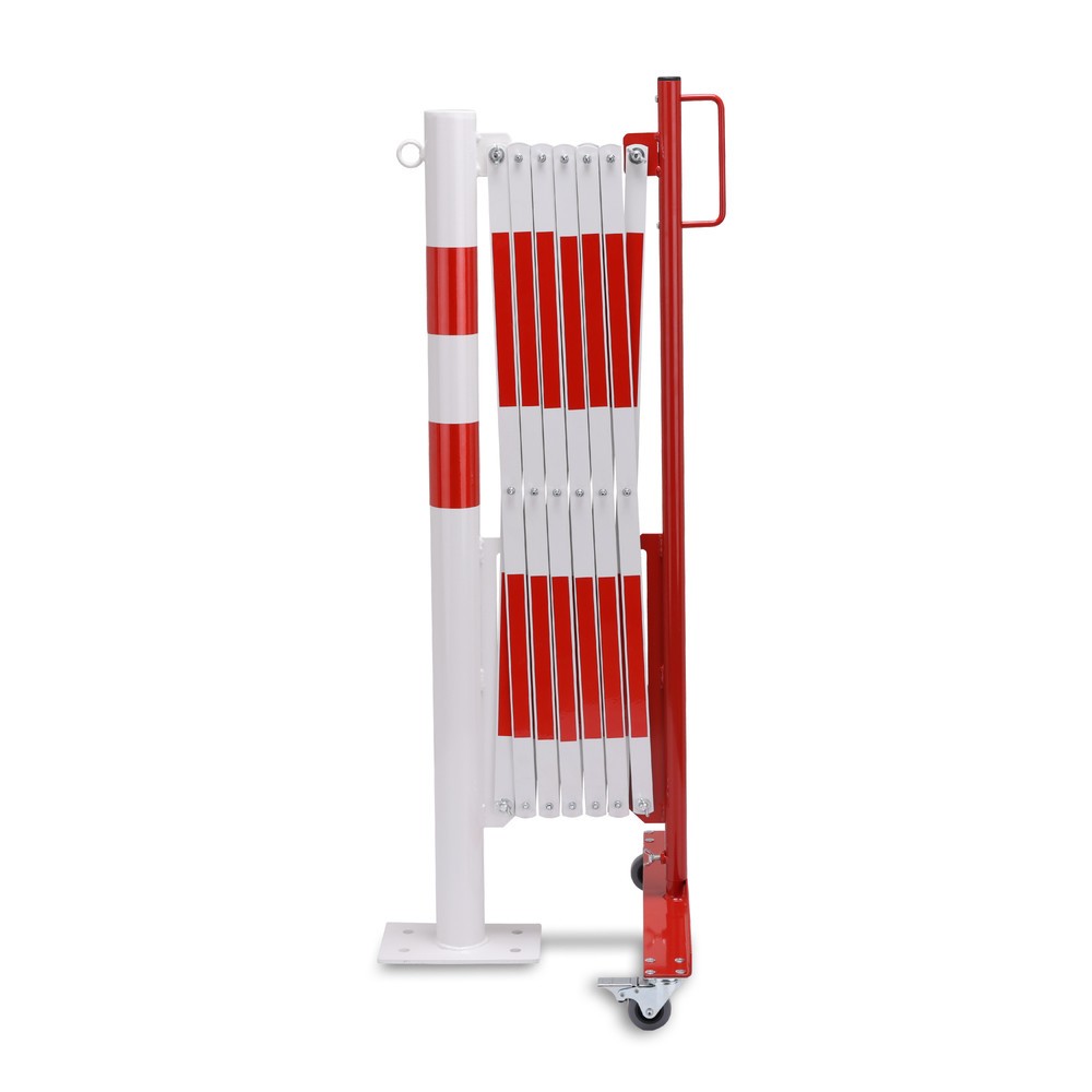 Produktabbildung Nr. 1: dancop Scherengitter mit Sperrpfosten, Ø 60 mm, Breite 3.600 mm, rot/weiß