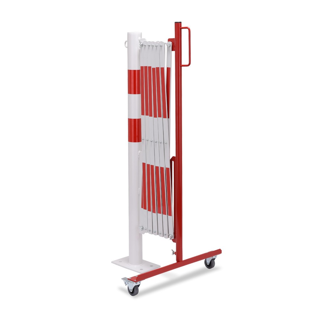 Produktabbildung Nr. 2: dancop Scherengitter mit Sperrpfosten, Ø 60 mm, Breite 3.600 mm, rot/weiß
