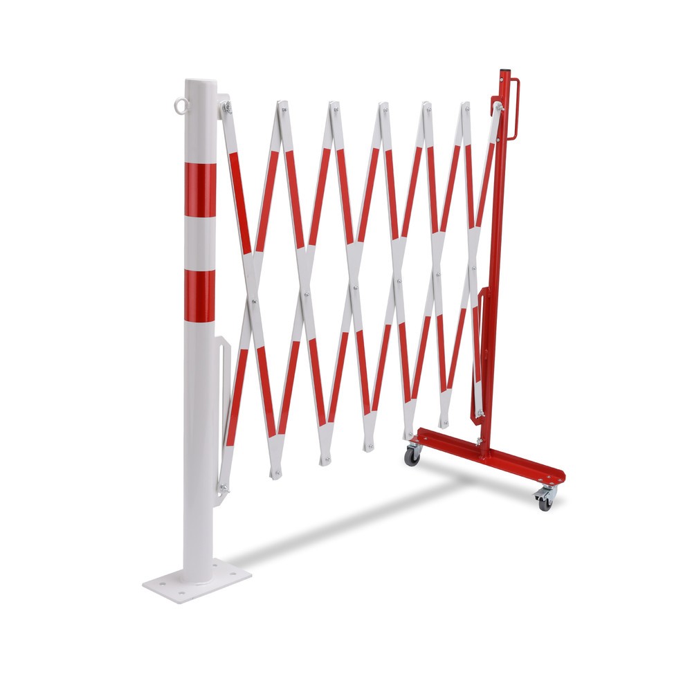 Produktabbildung Nr. 8: dancop Scherengitter mit Sperrpfosten, Ø 60 mm, Breite 3.600 mm, rot/weiß