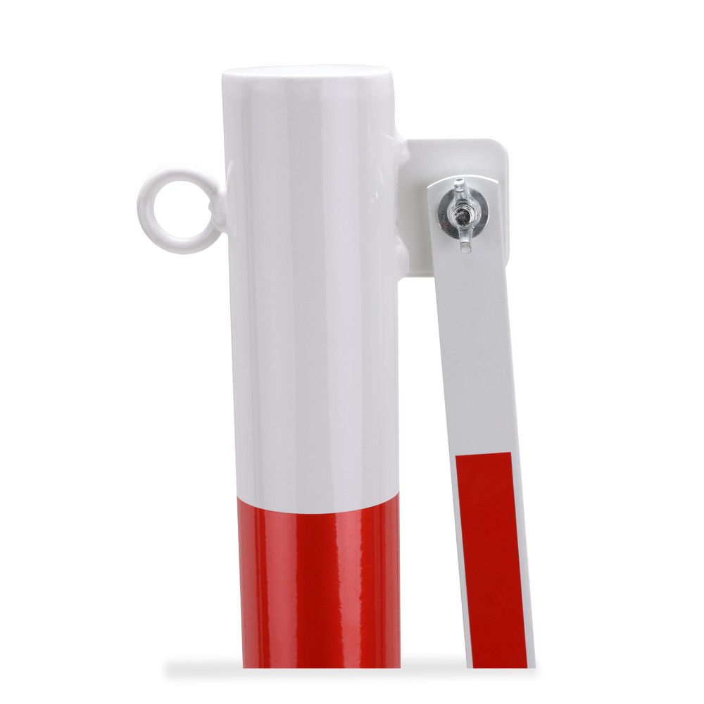 Produktabbildung Nr. 9: dancop Scherengitter mit Sperrpfosten, Ø 60 mm, Breite 3.600 mm, rot/weiß