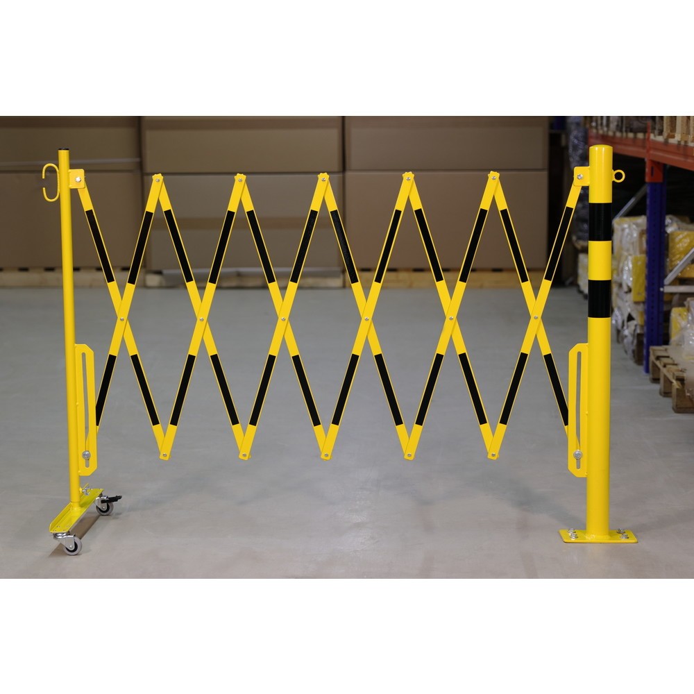 Produktabbildung Nr. 4: dancop Scherengitter mit Sperrpfosten, Ø 60 mm, Breite 3.600 mm, schwarz/gelb