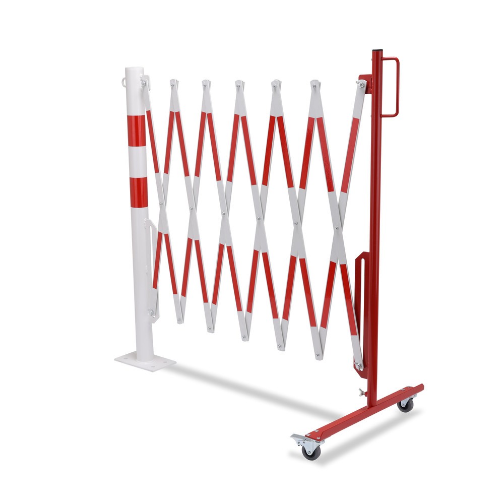 Produktabbildung Nr. 11: dancop Scherengitter mit Sperrpfosten, Ø 60 mm, Breite 3.600 mm, rot/weiß