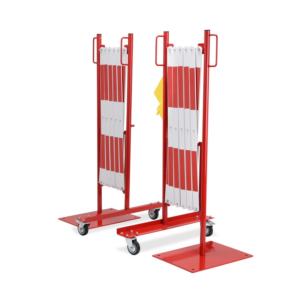 Produktabbildung Nr. 2: dancop Scherengitter-Set, 2 Rollenfüße, 2 Fußplatten, Breite 2x 2.000 mm, rot/weiß
