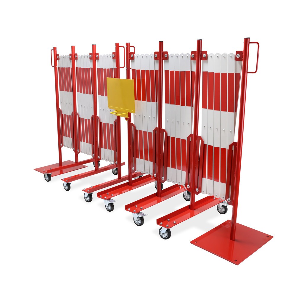 Produktabbildung Nr. 3: dancop Scherengitter-Set, 2 Rollenfüße, 2 Fußplatten, Breite 2x 8.000 mm, rot/weiß
