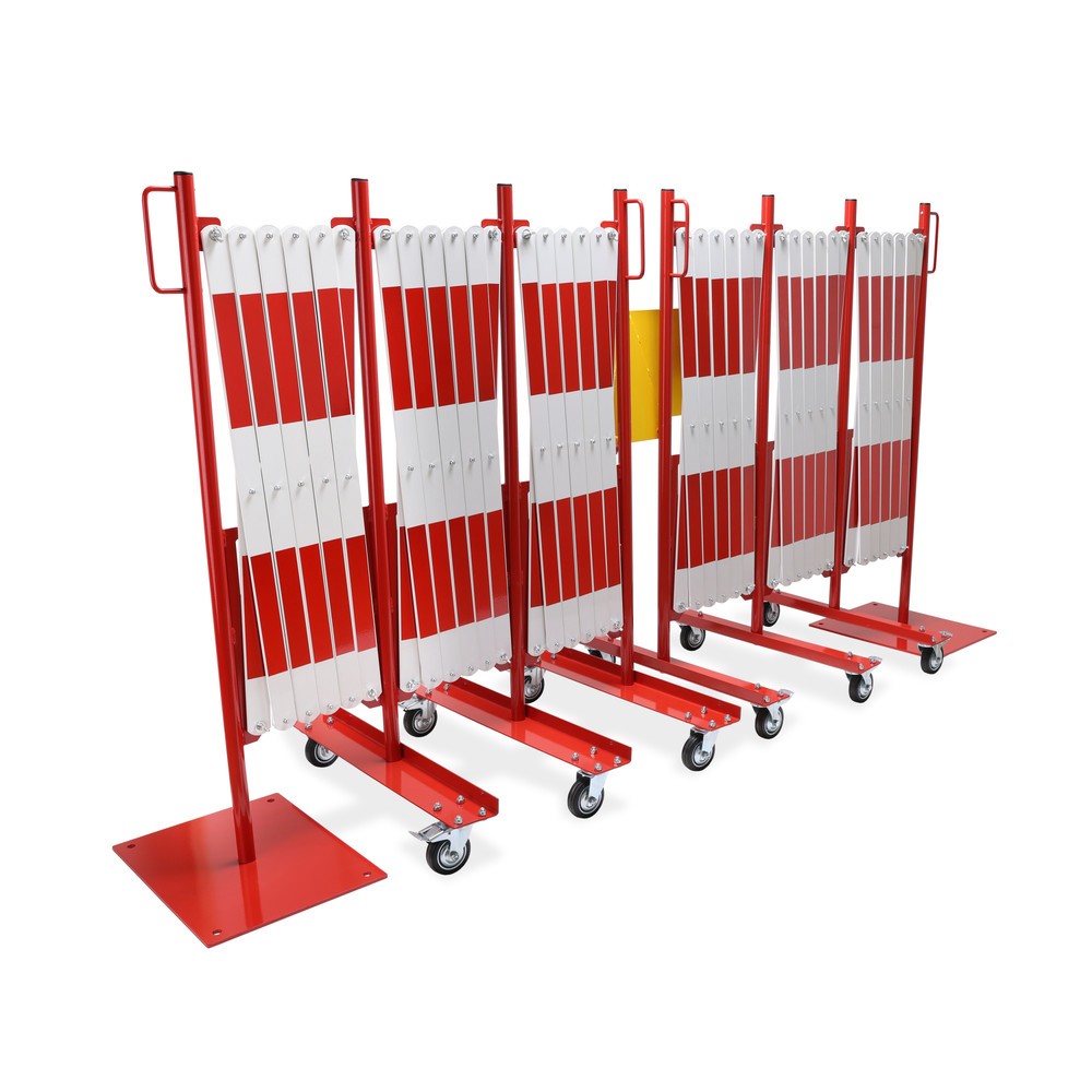 Produktabbildung Nr. 5: dancop Scherengitter-Set, 2 Rollenfüße, 2 Fußplatten, Breite 2x 8.000 mm, rot/weiß