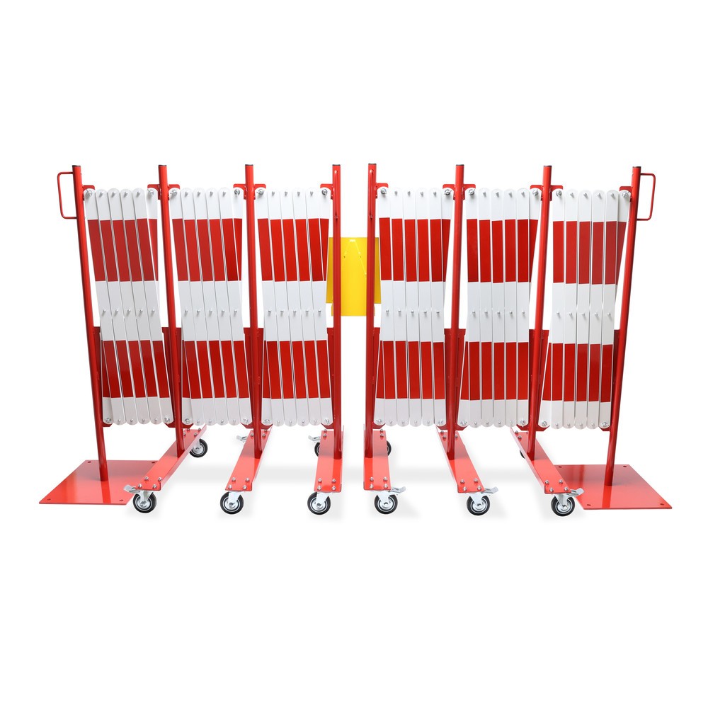 Produktabbildung Nr. 6: dancop Scherengitter-Set, 2 Rollenfüße, 2 Fußplatten, Breite 2x 8.000 mm, rot/weiß