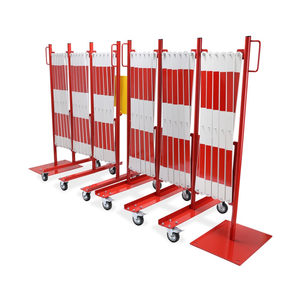 Produktabbildung Nr. 7: dancop Scherengitter-Set, 2 Rollenfüße, 2 Fußplatten, Breite 2x 8.000 mm, rot/weiß