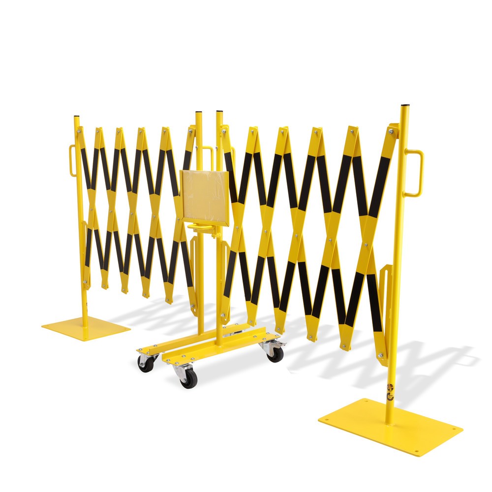 Produktabbildung Nr. 6: dancop Scherengitter-Set, 2 Rollenfüße, 2 Fußplatten, Breite 2x 2.000 mm, gelb/schwarz