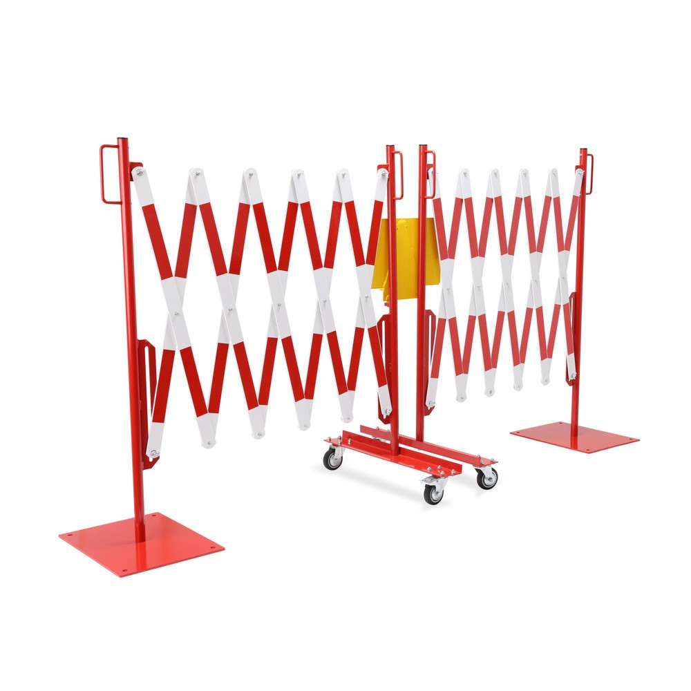Produktabbildung Nr. 8: dancop Scherengitter-Set, 2 Rollenfüße, 2 Fußplatten, Breite 2x 2.000 mm, rot/weiß