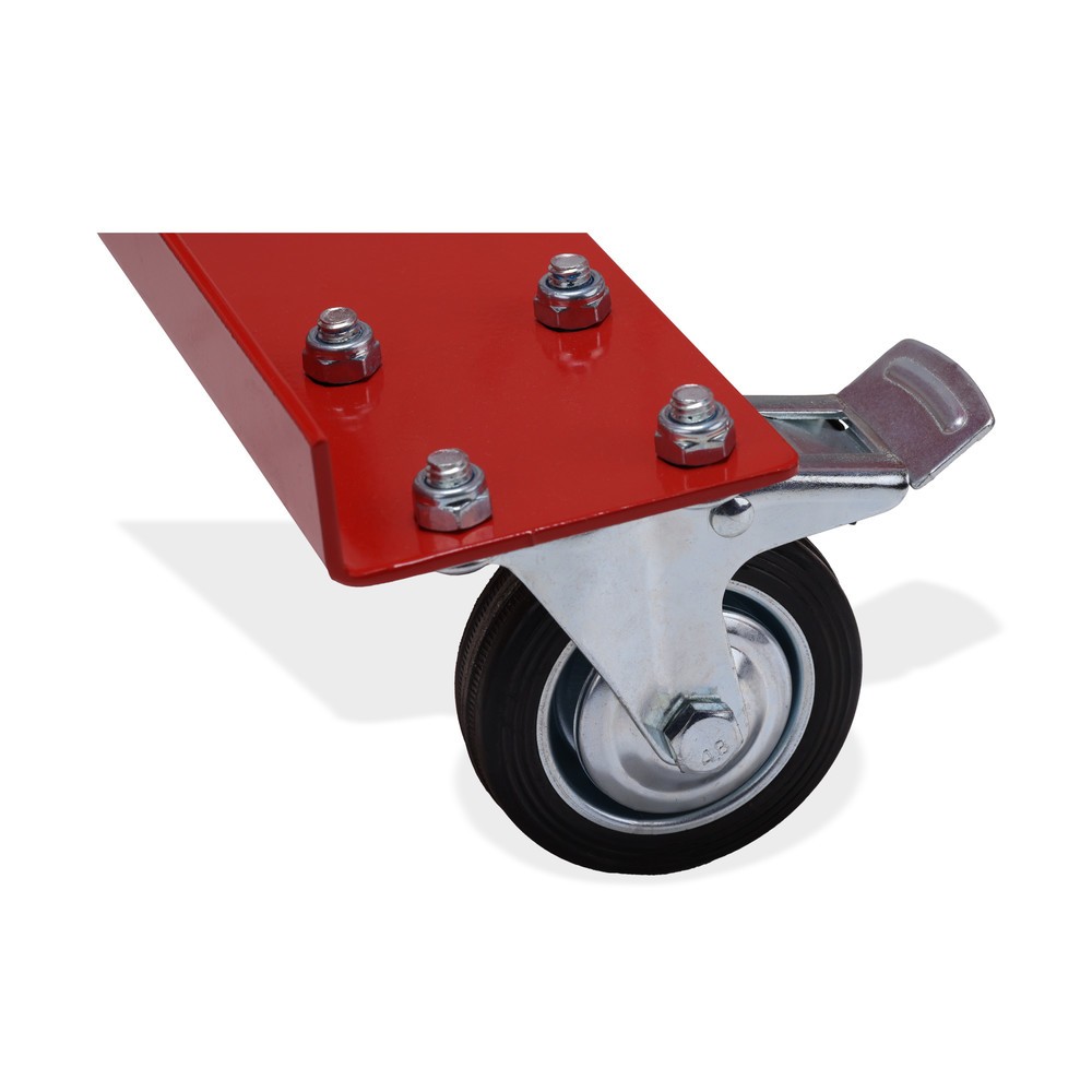 Produktabbildung Nr. 11: dancop Scherengitter-Set, 2 Rollenfüße, 2 Fußplatten, Breite 2x 8.000 mm, rot/weiß
