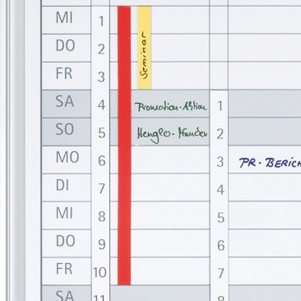 Produktabbildung Nr. 2: Datumsstreifen für FRANKEN Jahreskalender JetKalender, transparent, selbstklebend