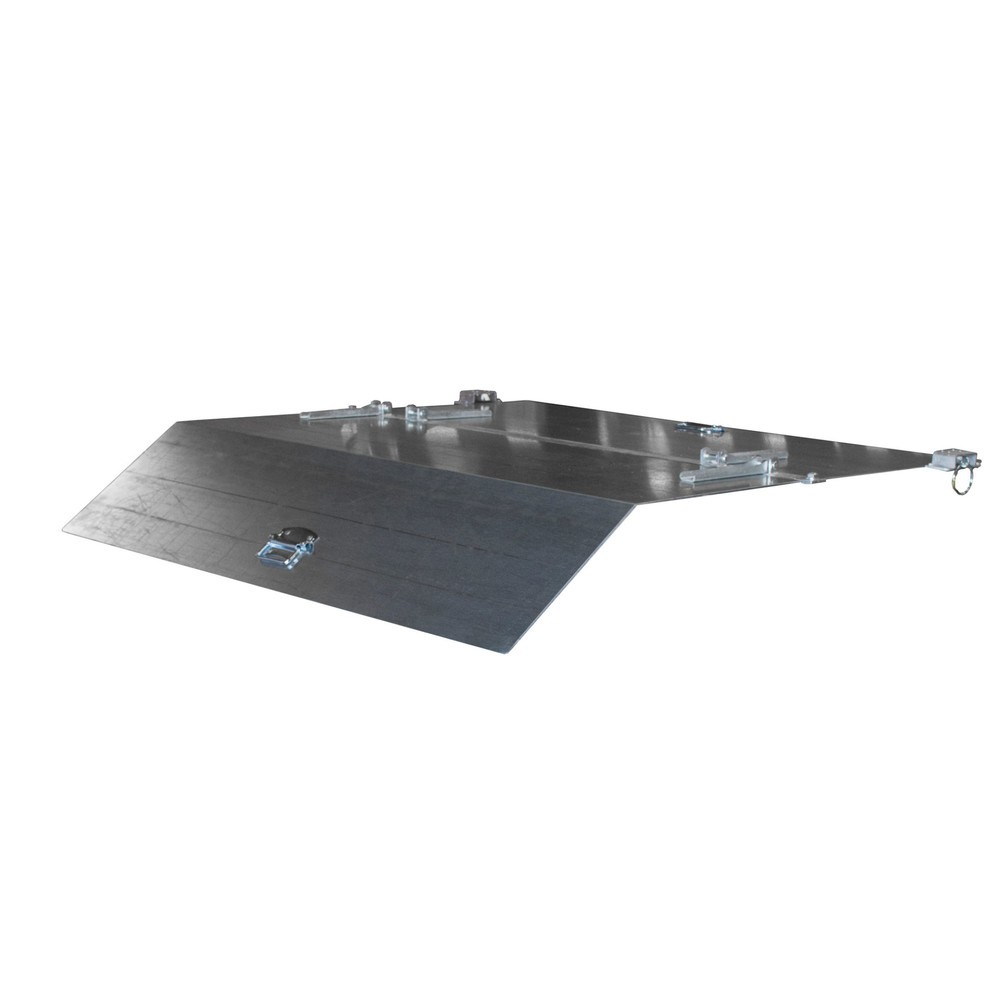 Produktabbildung: Deckel für Bauer® Kippbehälter mit Abrollmechanik Premium, breite Bauform, Volumen 1,2 m³