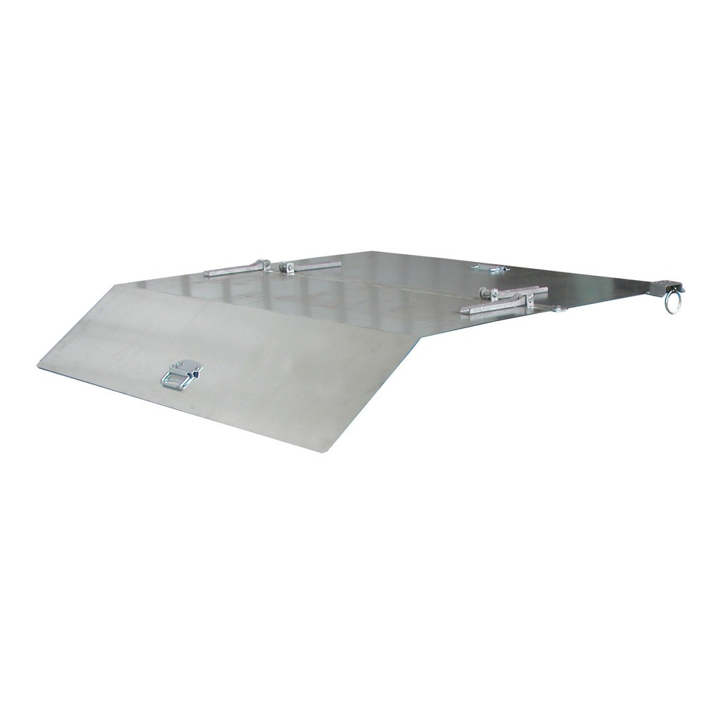 Produktabbildung: Deckel für Bauer® Kippbehälter mit Abrollmechanik Premium, breite Bauform, Volumen 1 m³