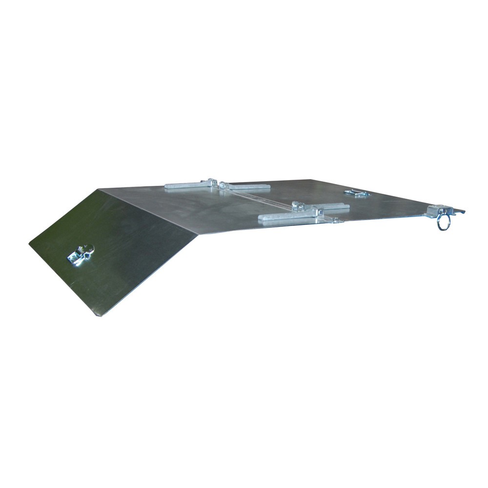 Produktabbildung: Deckel für Bauer® Kippbehälter mit Abrollmechanik Premium, breite Bauform, Volumen 0,8 m³