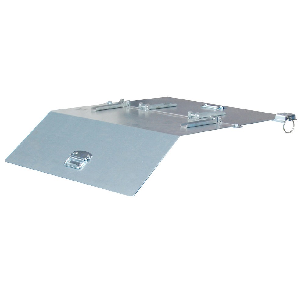 Produktabbildung: Deckel für Bauer® Kippbehälter mit Abrollmechanik Premium, breite Bauform, Volumen 0,3 m³