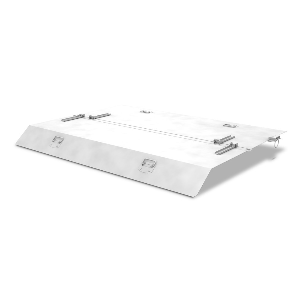 Produktabbildung: Deckel für Bauer® Mini-Kipp-/-Spänebehälter, extrem niedrige Bauhöhe, Volumen 0,61 m³