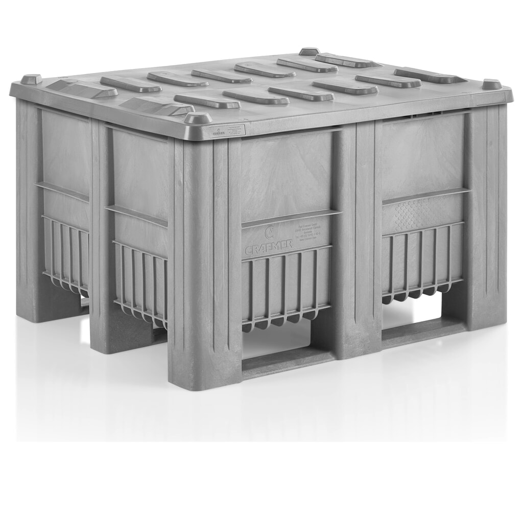 Deckel für CRAEMER Palettenbox, 1.200 x 1.000 x 760 mm, grau Produktabbildung Nr. 4: Deckel für CRAEMER Palettenbox, 1.200 x 1.000 x 760 mm, grau