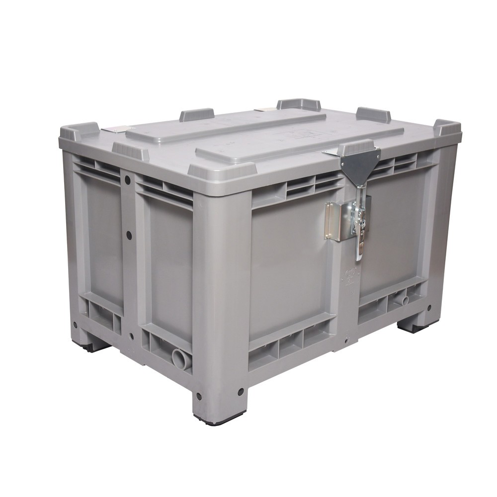 Produktabbildung Nr. 2: Deckel für Palettenbox, 1200x800 mm, grau, mit Scharnier, abschließbar