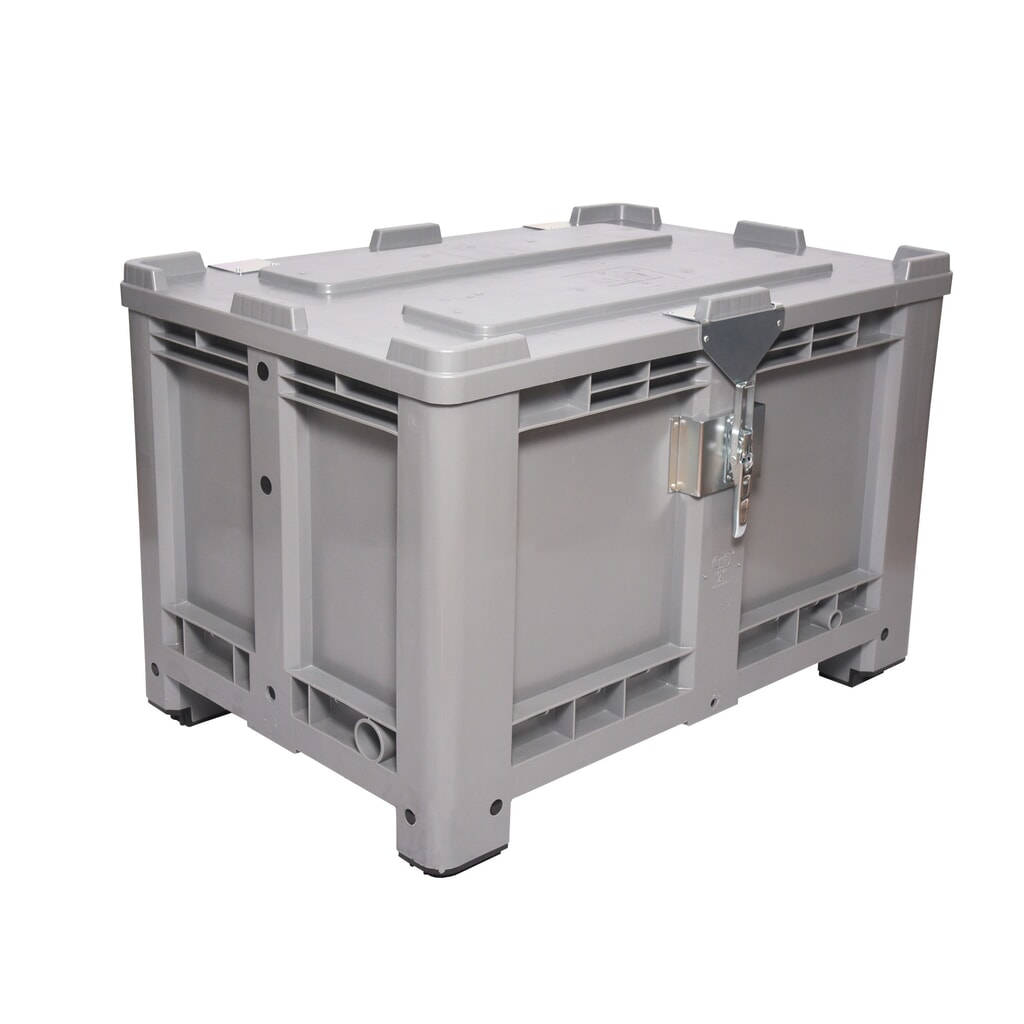 Produktabbildung Nr. 2: Deckel für Palettenbox, 1200x1000 mm, grau, mit Scharnier, abschließbar