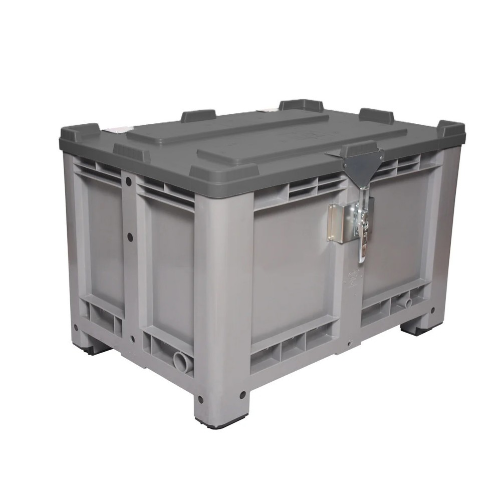 Produktabbildung Nr. 1: Deckel für Palettenbox, 1200x1000 mm, schwarz, mit Scharnier, abschließbar