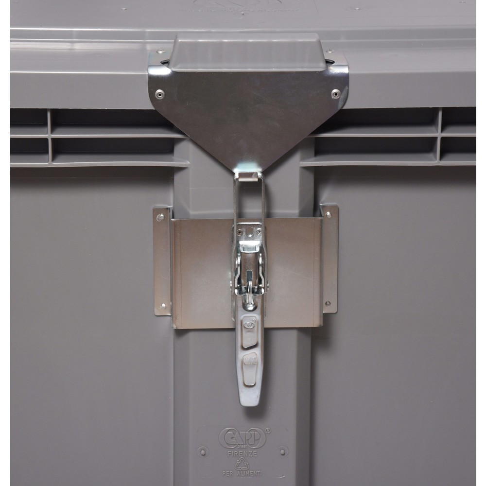 Produktabbildung Nr. 4: Deckel für Palettenbox, 1200x800 mm, grau, mit Scharnier, abschließbar