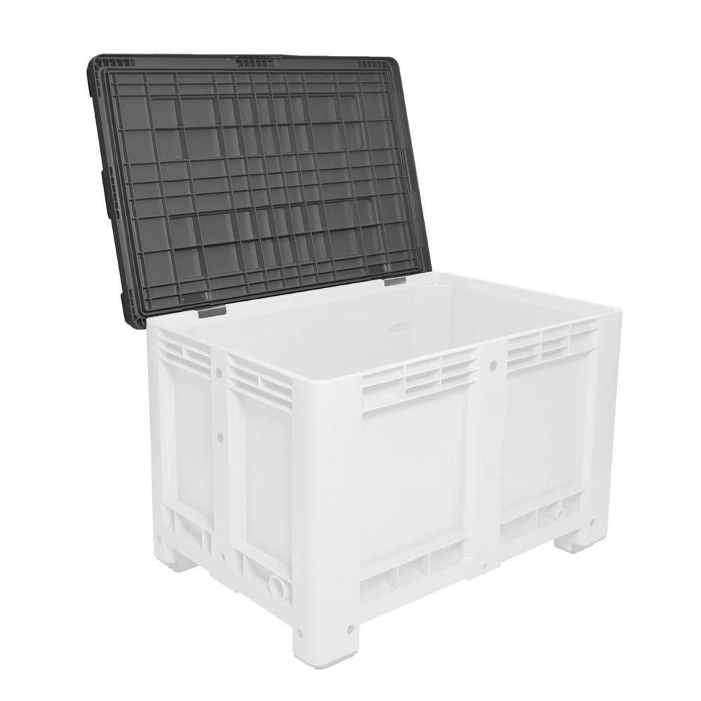 Produktabbildung: Deckel für Palettenbox, 1200x800 mm, schwarz, mit Scharnier