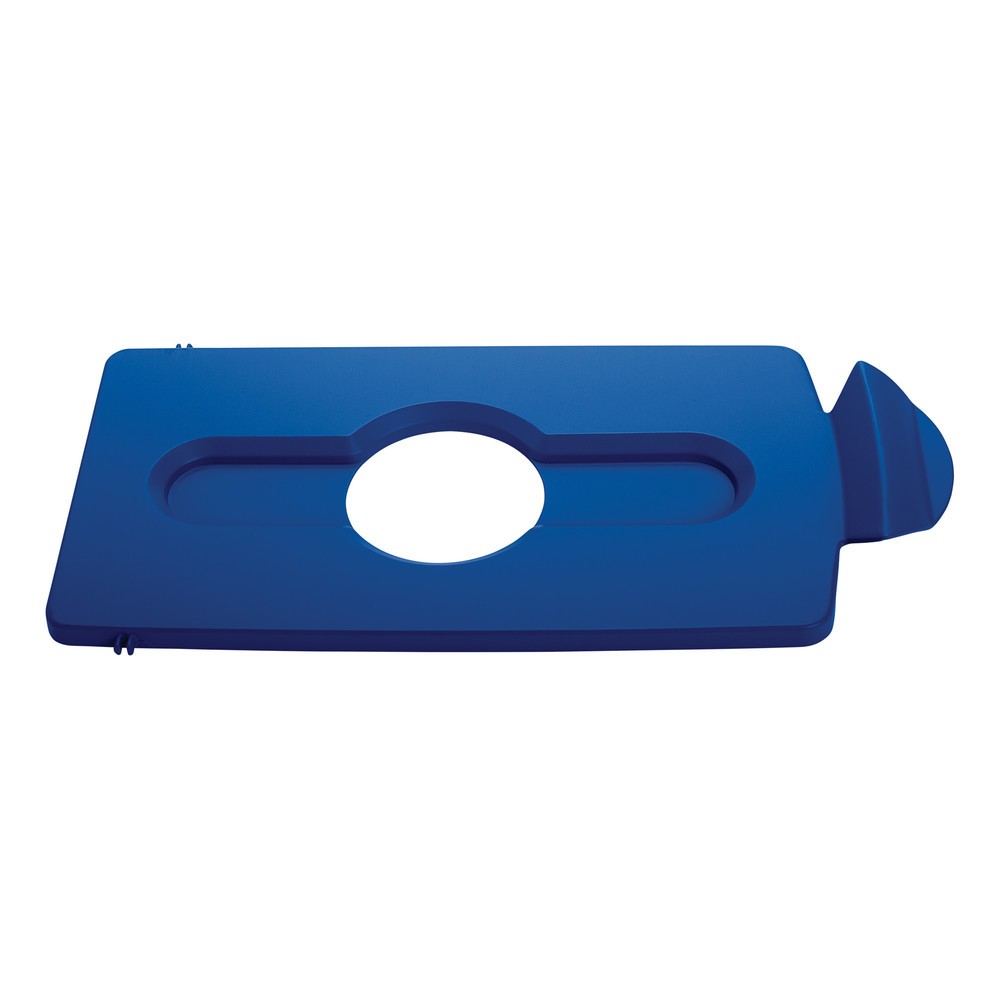 Produktabbildung: Deckel für Rubbermaid® Slim Jim Recycling-Station, Öffnung für Flascheneinwurf, blau
