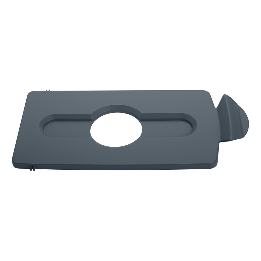 Produktabbildung: Deckel für Rubbermaid® Slim Jim Recycling-Station, Öffnung für Flascheneinwurf, grau
