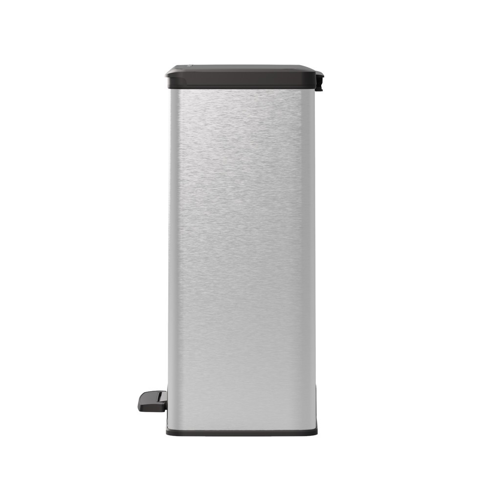 Produktabbildung Nr. 3: DECOBIN Tritt-Abfallbehälter, halbrund, 65 Liter, silber/schwarz