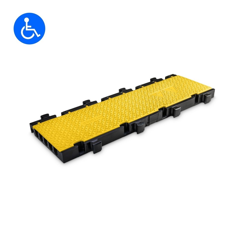 Produktabbildung: Defender® by Adam Hall Kabelbrücke MIDI 5 2D Mittelteil, 5 Kanäle, schwarz/gelb