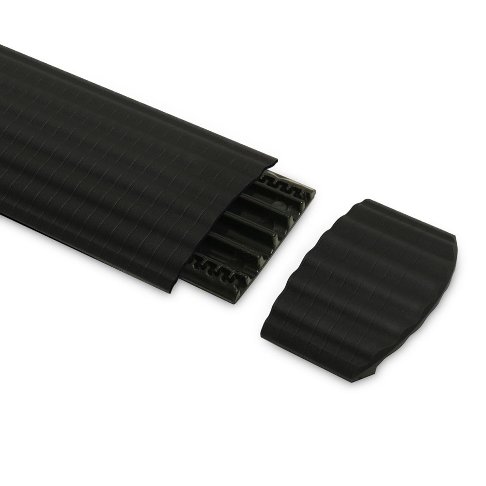 Produktabbildung: Defender® by Adam Hall Kabelbrücke OFFICE Endstück, 4 Kanäle, schwarz