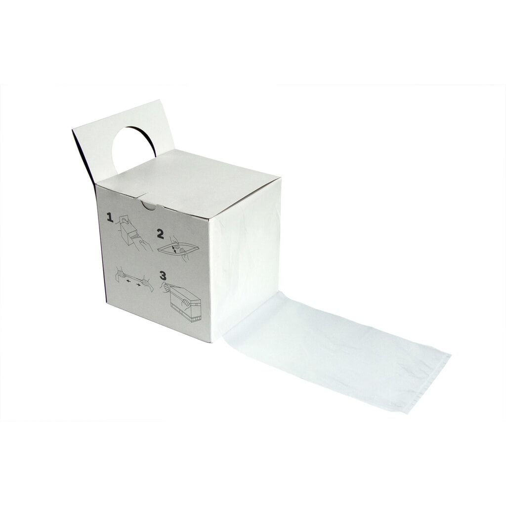 Dehnband, transparent, 1200x100mm, in Spenderbox (100 Bänder ), 1 VE = 100 Stk Produktabbildung: Dehnband, transparent, 1200x100mm, in Spenderbox (100 Bänder ), 1 VE = 100 Stk