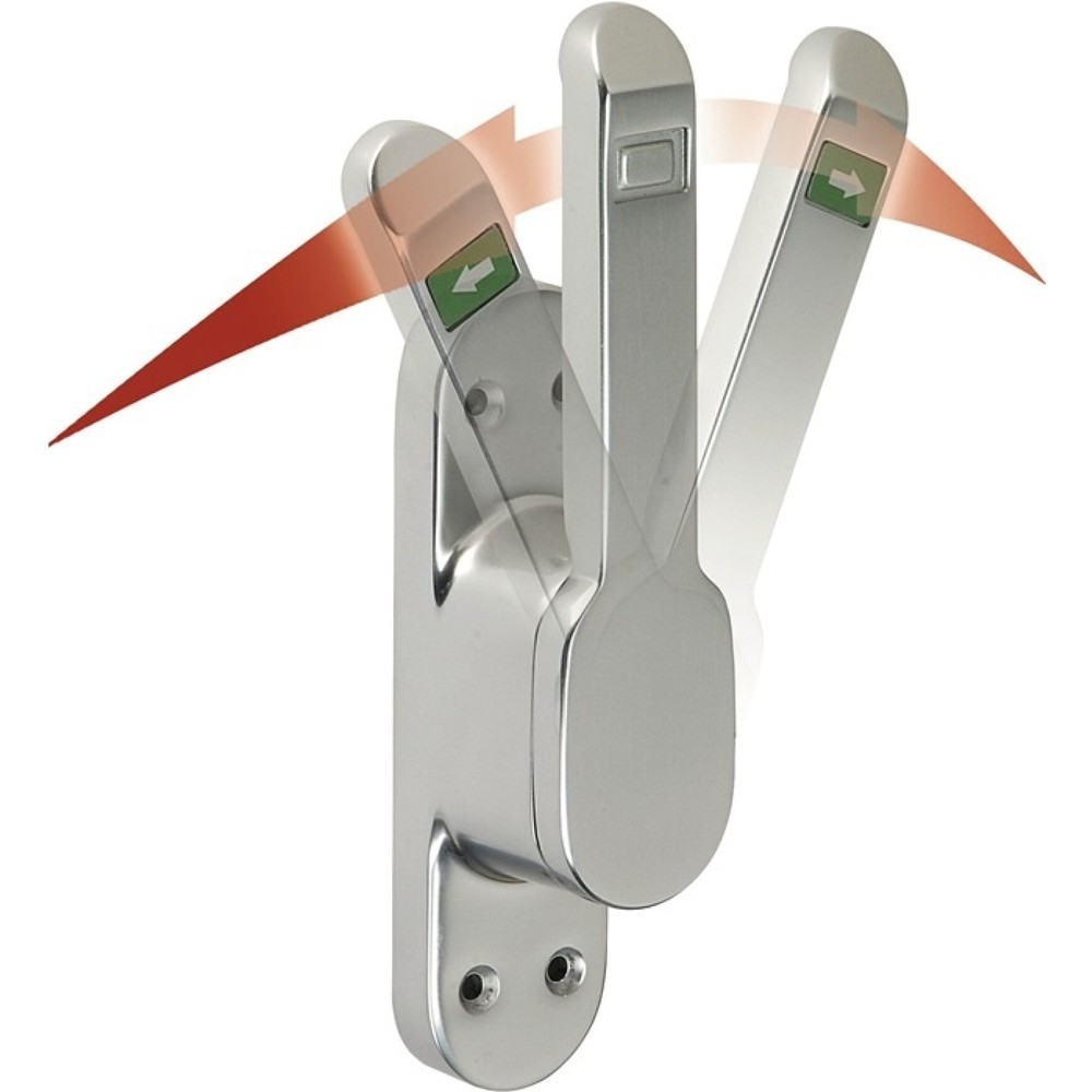 Produktabbildung: DENI Türtreibriegel VARIO, Leichtmetall 30 mm, DIN links / rechts silber eloxiert, Rundstange 10 mm