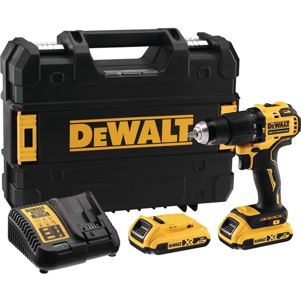 Produktabbildung: DEWALT Akkuschlagbohrschrauber DCD 709 D2T, 13 mm 1,5-13 mm, 18 V 2 Ah