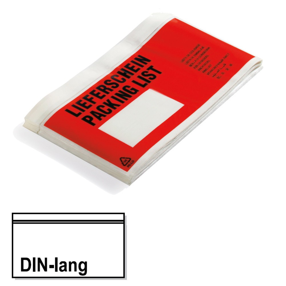Produktabbildung: Dokumententasche Economy, DIN lang, Liefersch./Rechn., ca. 240x110 mm, 1 VE = 1000 Stk