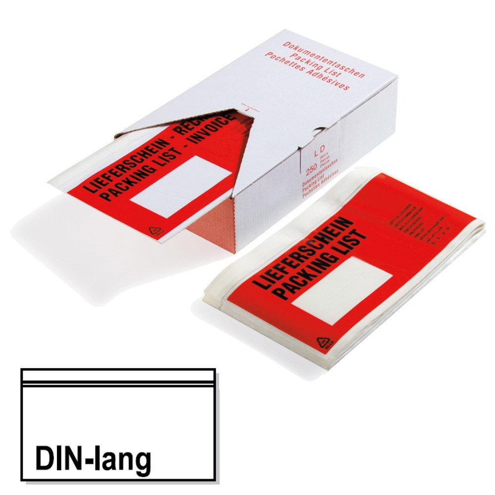 Produktabbildung: Dokumententasche Premium, DIN lang, ohne Aufdruck, ca. 240x110 mm, 1 VE = 1000 Stk
