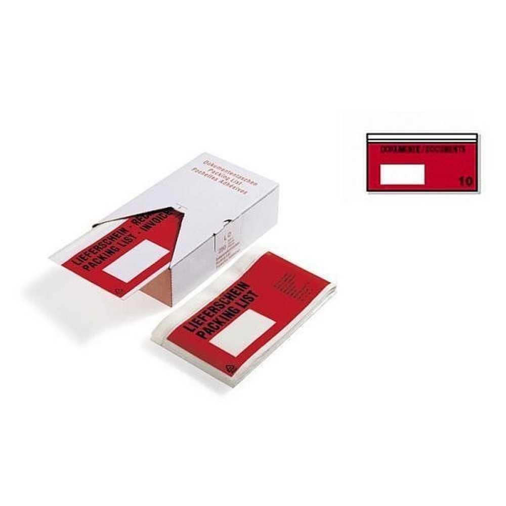 Produktabbildung: Dokumententaschen, 240 x 110 mm, DIN-lang, mit Druck "Dokumente", 1 VE = 1000 Stk